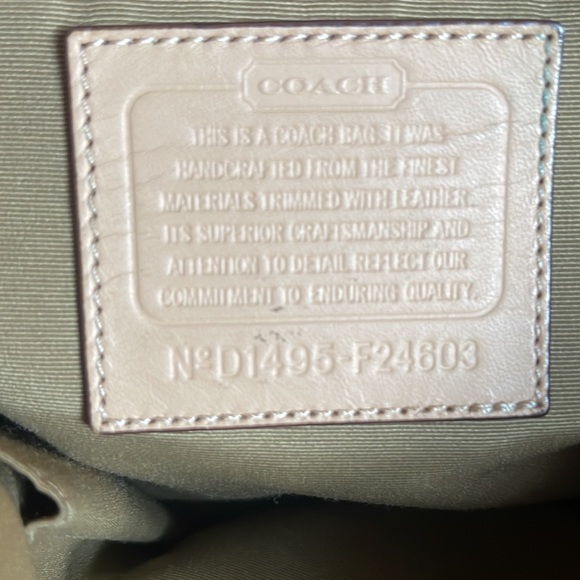 Coach Signature Peyton Double Zip Carryall Shoulder Bag Purse Brown - Picture 6 of 6